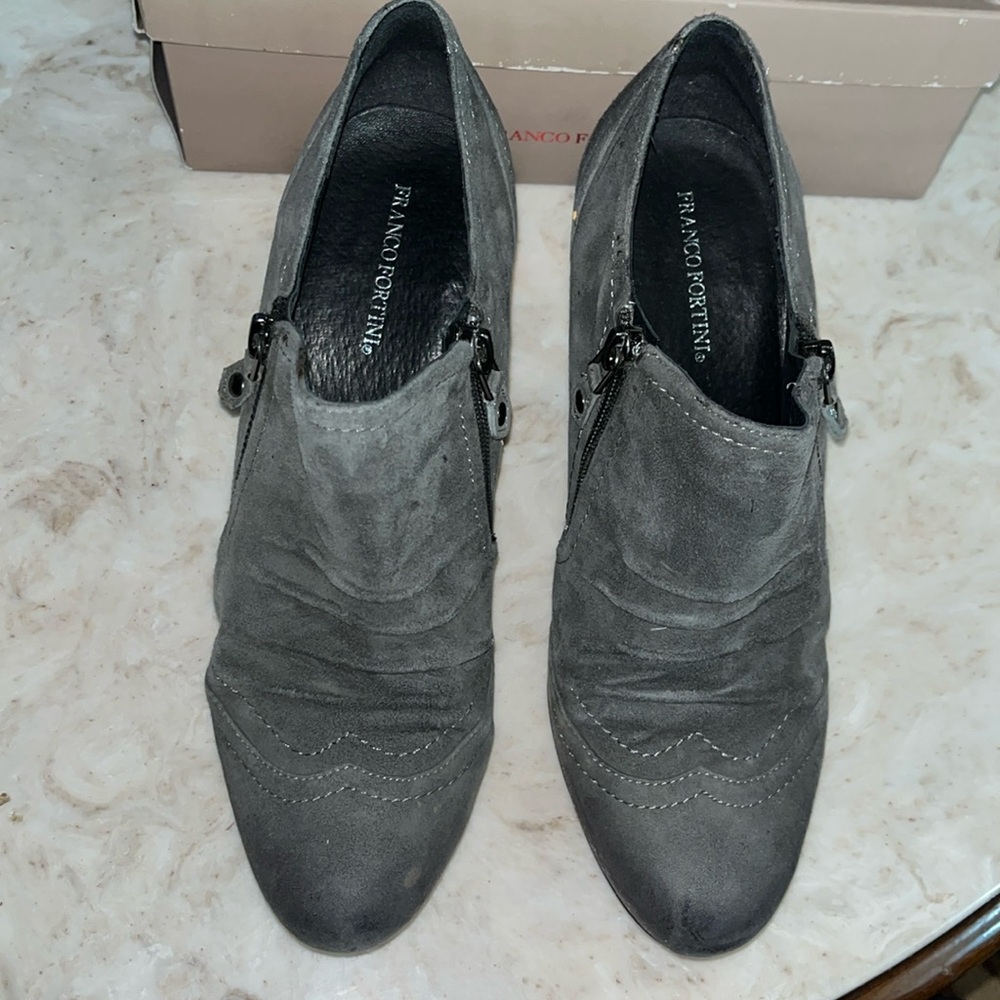 Franco Fortini gray leather booties